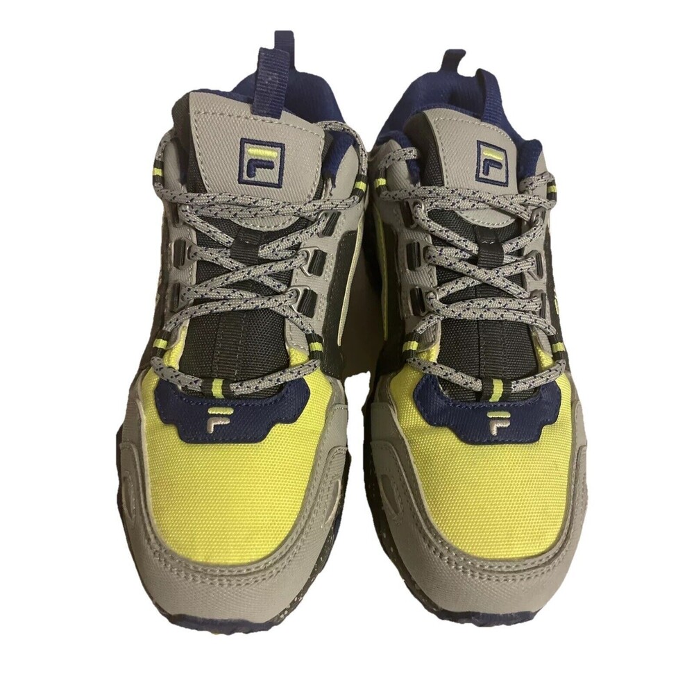 Fila Oakmont Running Shoe Kids size 6 Gray Yellow Blue Excellent Preowned